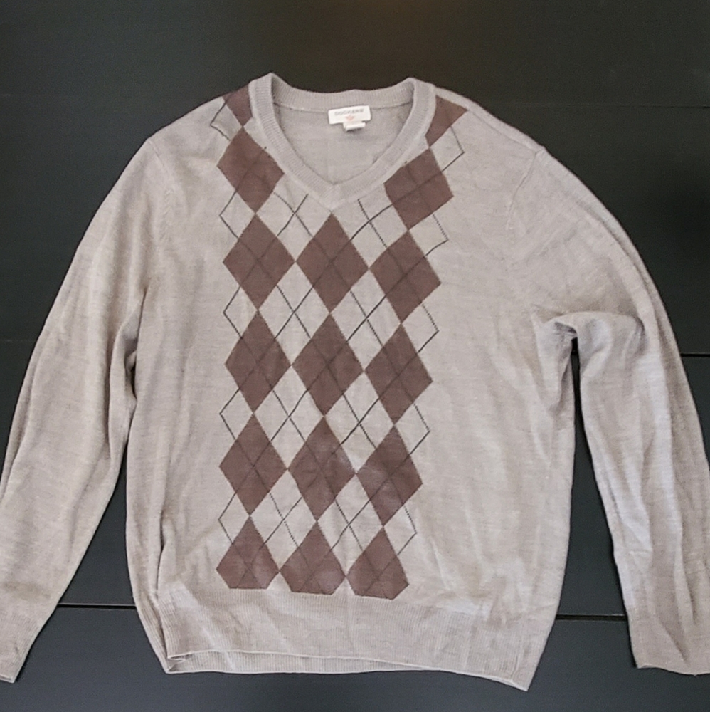 Dockers Beige Argyle Sweater